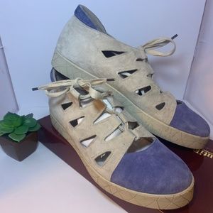 BeautiFeel Cava Spring Denim Naturelle Suede Maille Velvet Lace Up Sneaker 42
